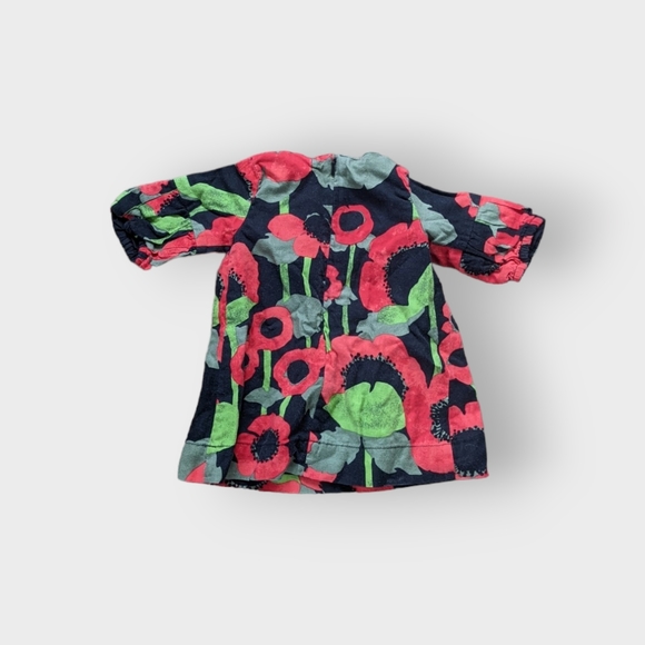 3-6 Months Baby Gap Cotton Red Poppy and Black Baby Girl Dress with Zip Up Back - Picture 3 of 5